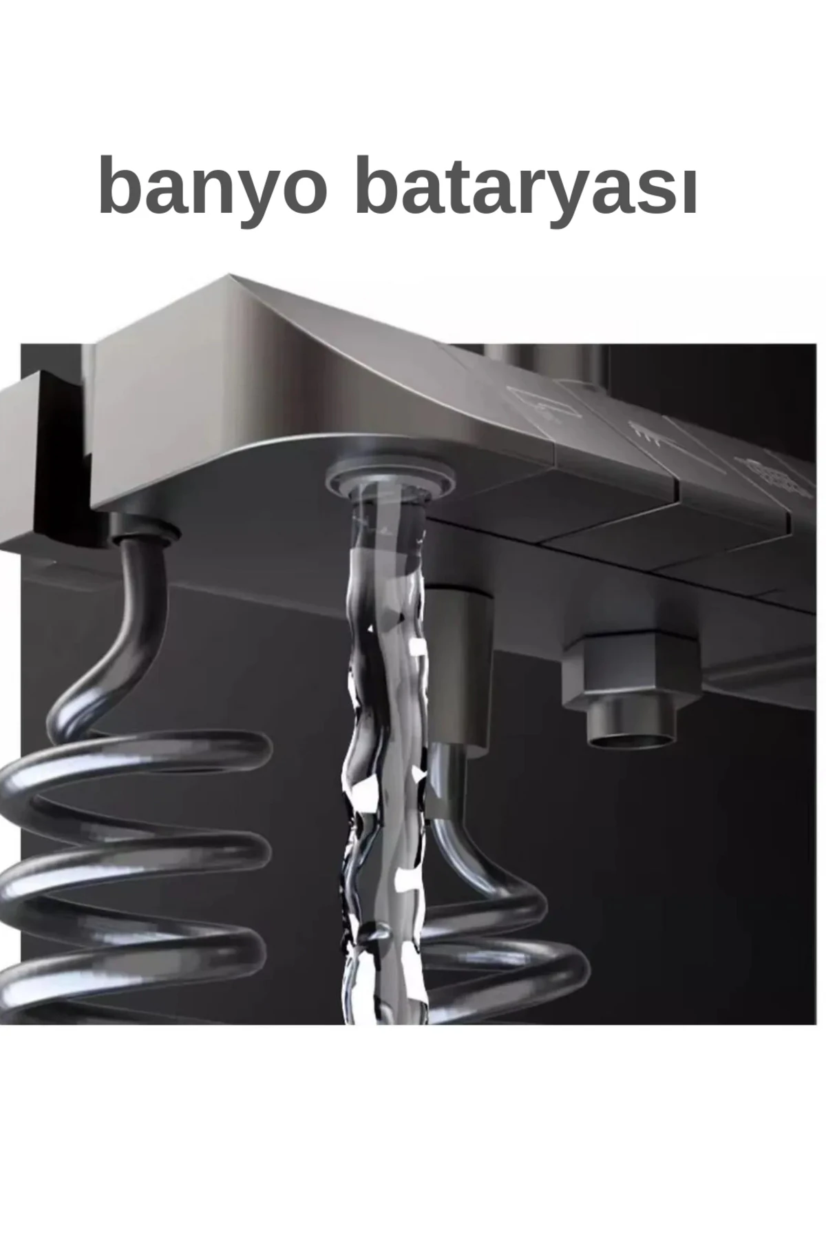 Siyah Tuşlu Çok Fonksiyonlu Piyano Duş Seti 2 Yıl Garantili-Boy Ayarlanabilir