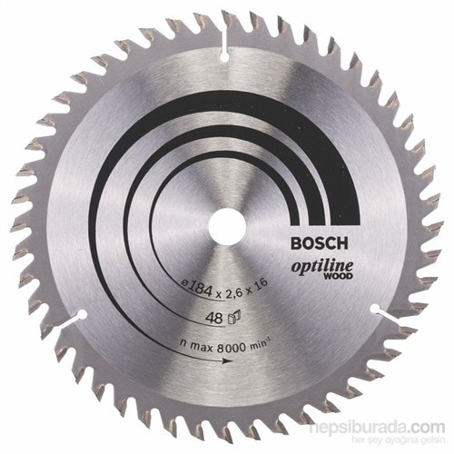 BOSCH - Optiline Serisi Ahşap İçin Daire Testere Bıçağı - 184 X 16 X 2,6 Mm, 48 Diş