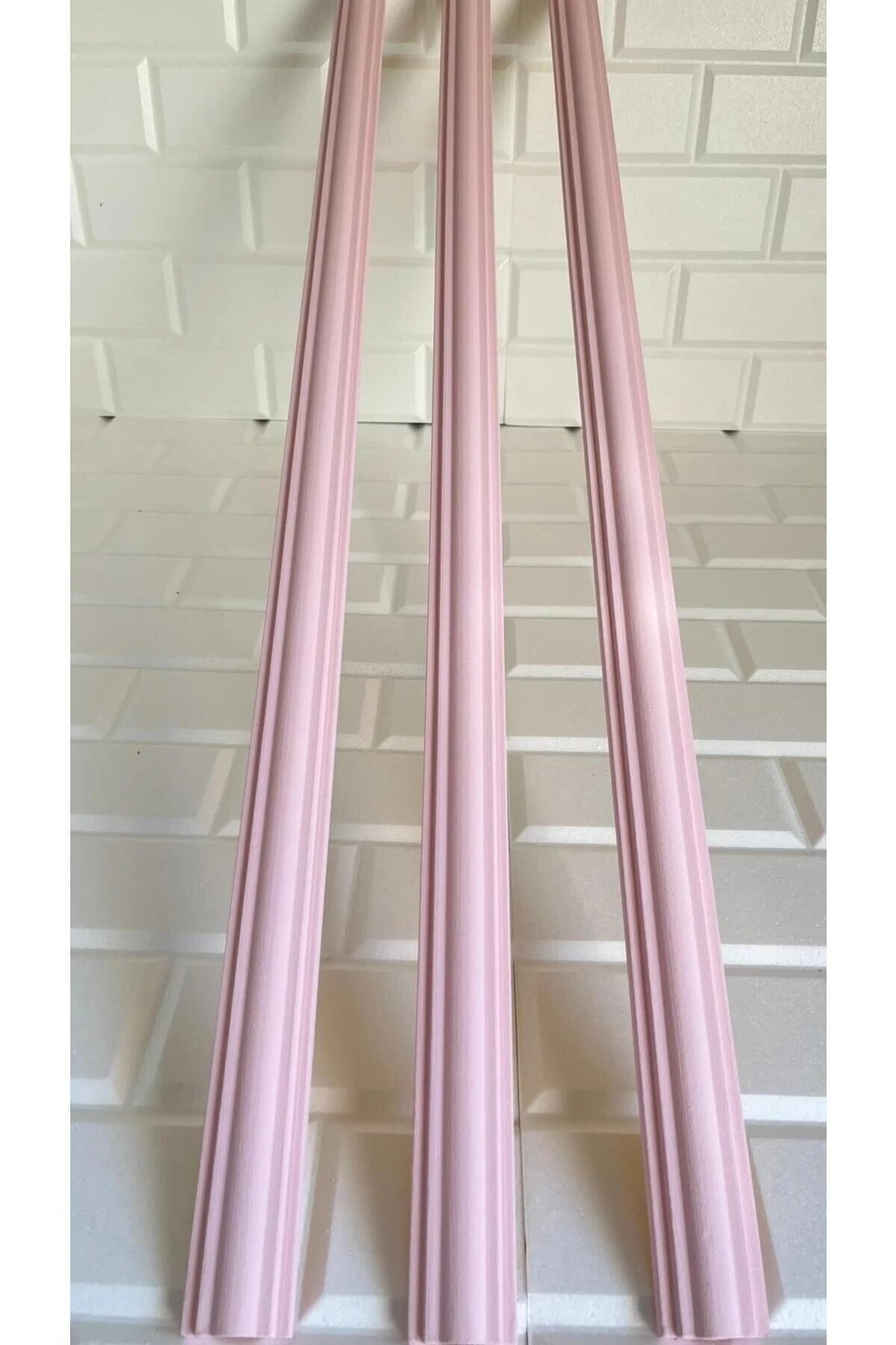 Pembe Minella01 1 Adet Fiyatıdır Dekoratif Duvar Çıtası Kendinden Yapışkanlı Stropiyer 100 Cm