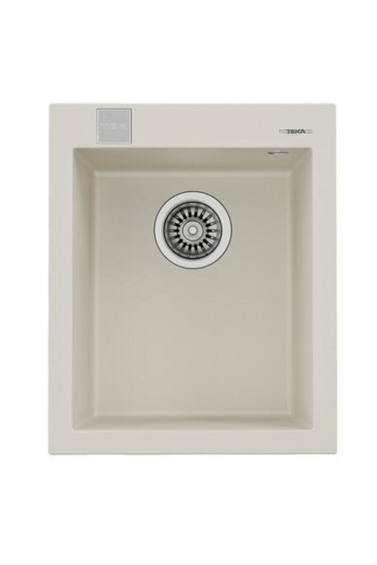 Square 34.40 Bright Cream Tek Gözlü Granite Eviye