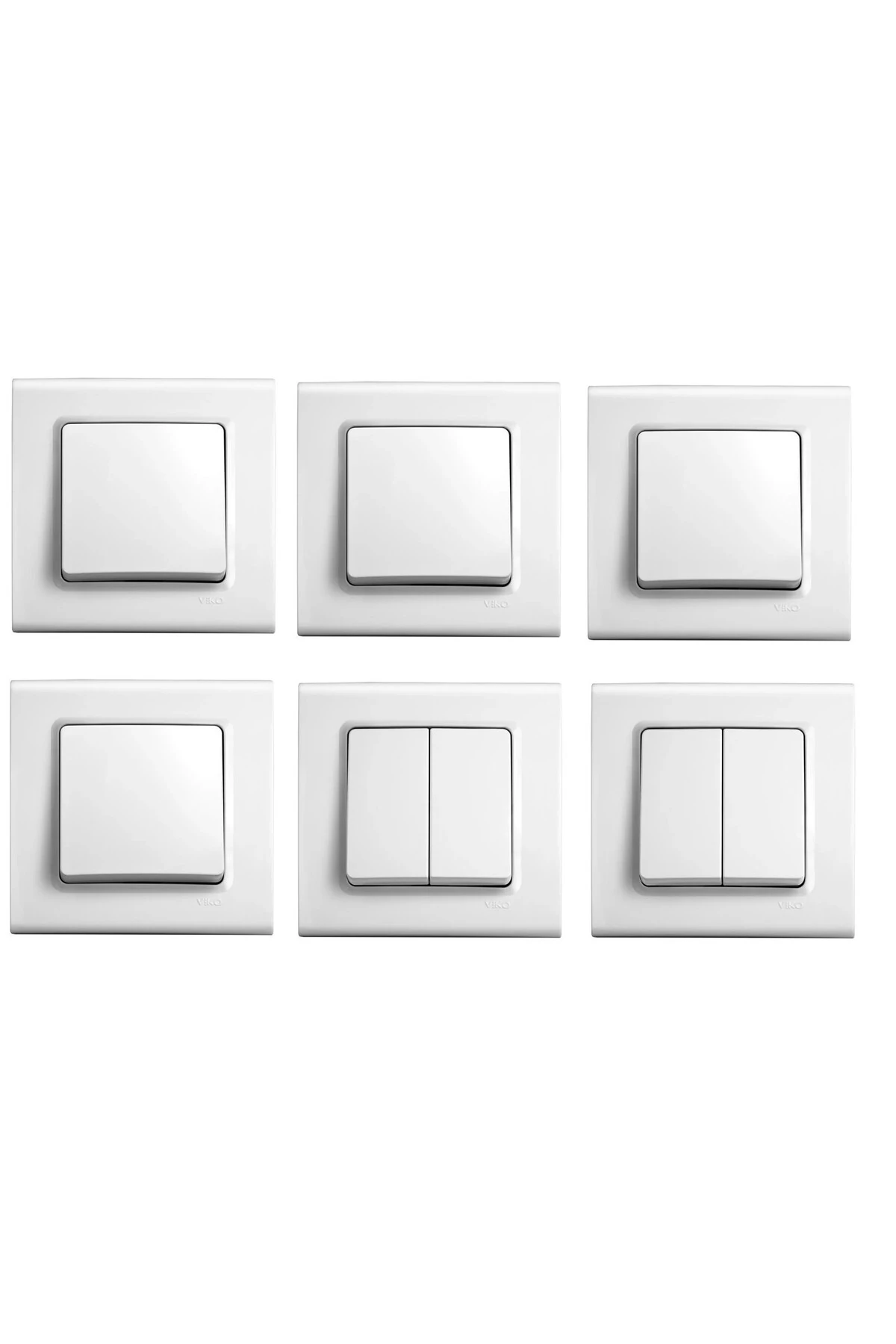 Viko tekli ve ikili anahtar seti takımı 6 lı set çerçeveli