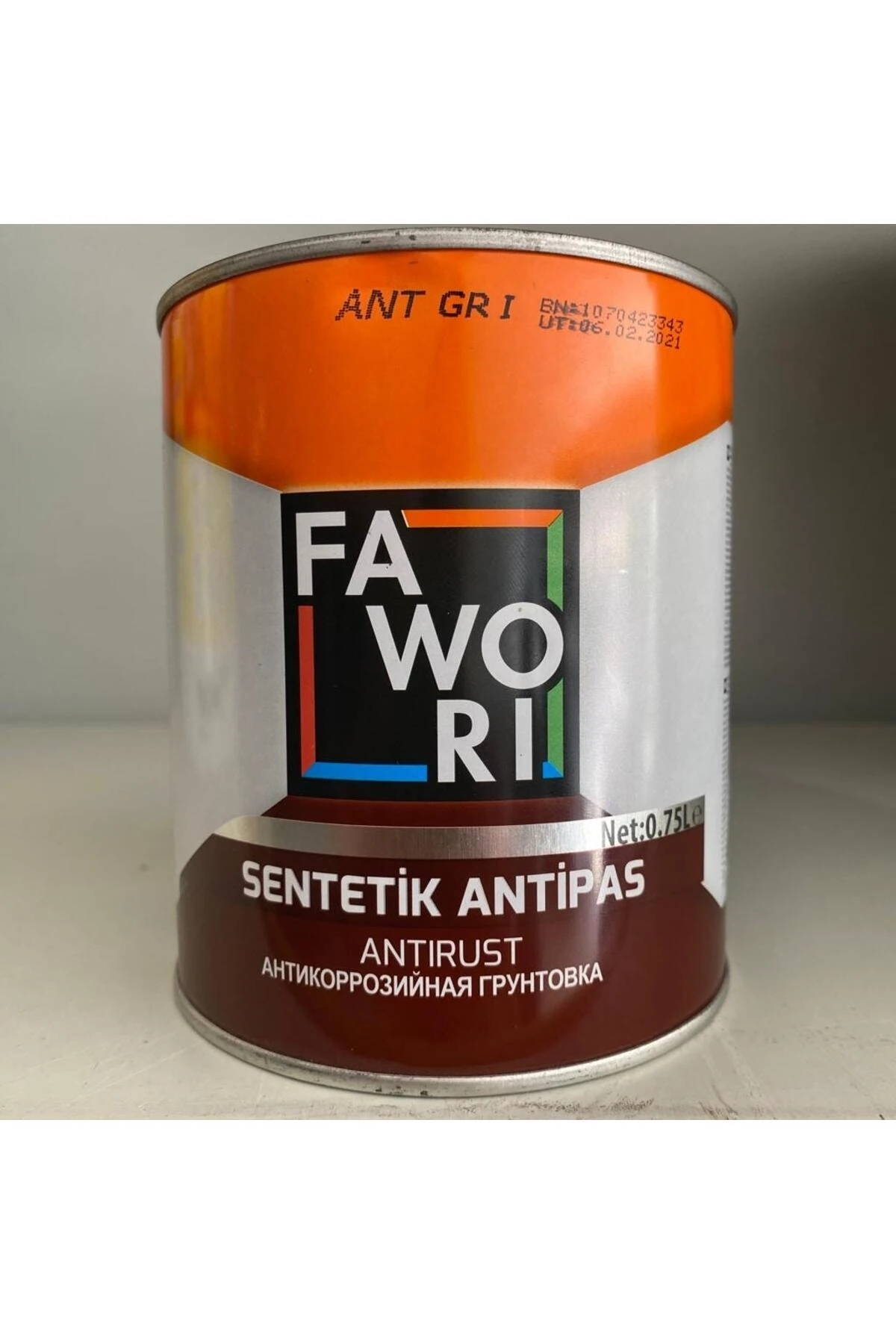 FAWORİ BOYA ASTAR SENTETİK ANTİPAS GRİ 0.75LT