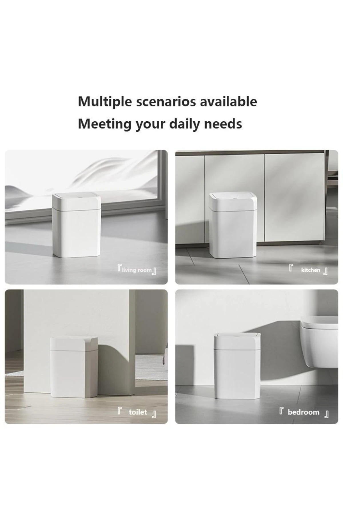 18 Lt Hareket Sensörlü Sessiz Kapatma Çok Amaçlı Çöp Kutusu