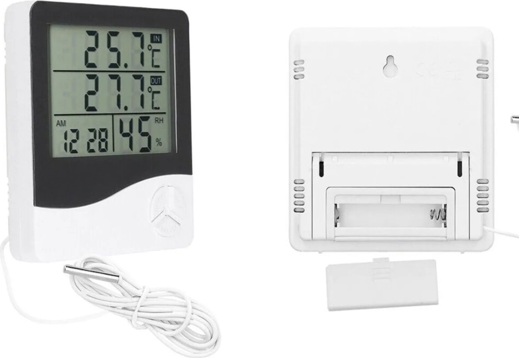 2 Dijital Termometre Alarm Saat Dış Sıcaklık Ölçer Nem Ölçer