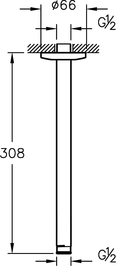 Origin A4565034 Tavandan Duş Dirseği, Uzun, Fırçalı Nikel