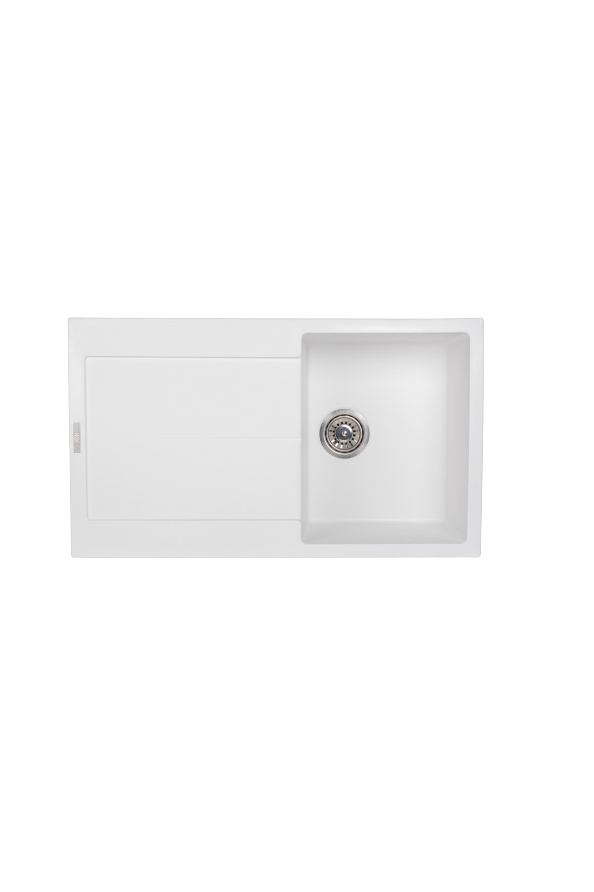 Granit Evye Beyaz Tek Gözlü Mutfak Evyesi 86 X 50 Cm