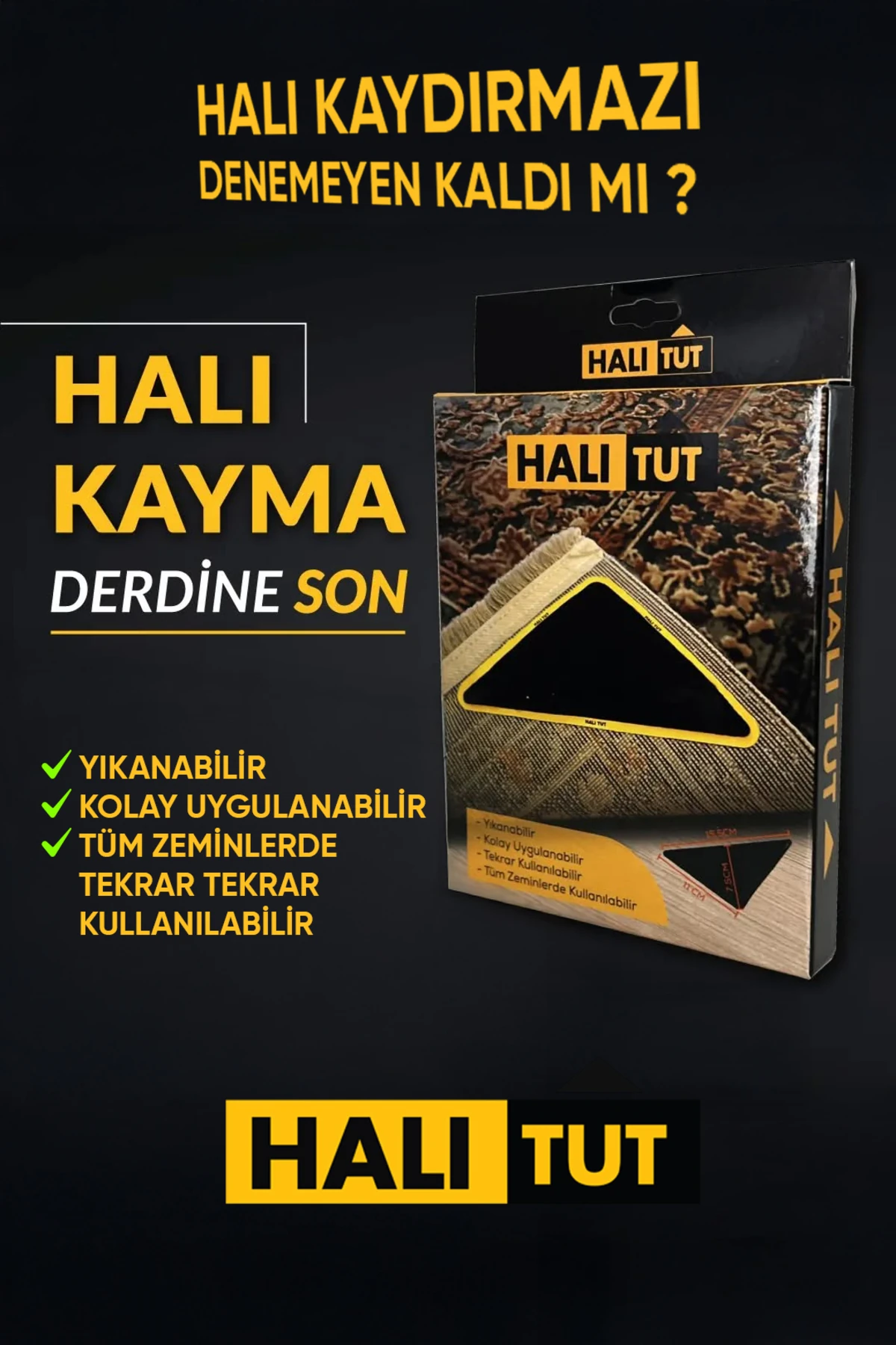 Halı Altı Kaydırmaz Ped Kayma Önleyici Tutucu Bant Halı Tutma Aparatı Kilim Paspas Zemin Sabitleyici