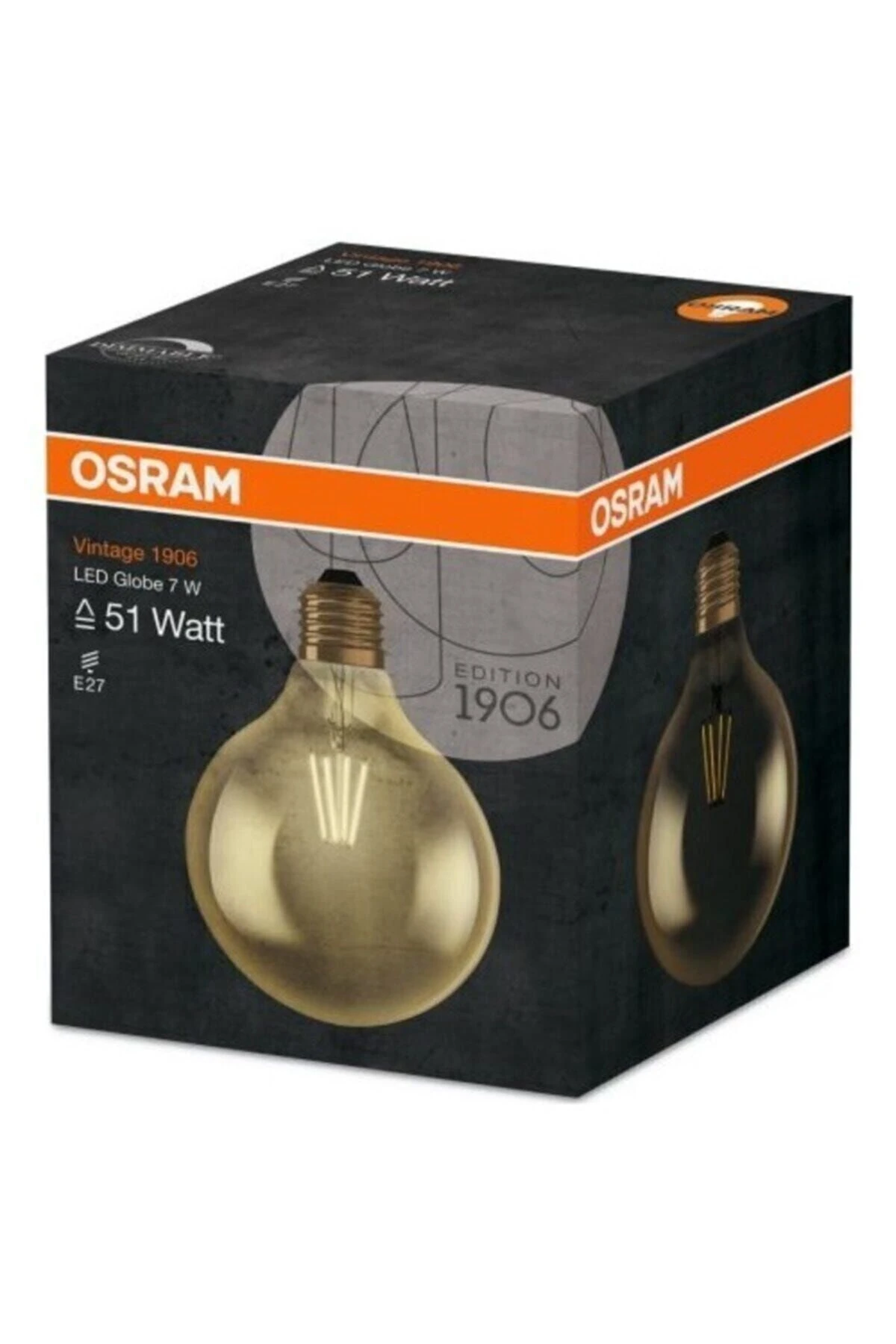 4052899962071 Led Vintage Gold Globe, Sarı Işık, 380 Lümen, E27 Duy Ampül, Sarı