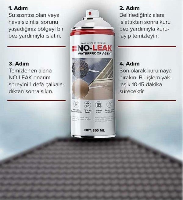 2+1 Paket Su Izolasyon Sızıntı Onarım Spreyi Su Geçirmez Beyaz 3X300 ml