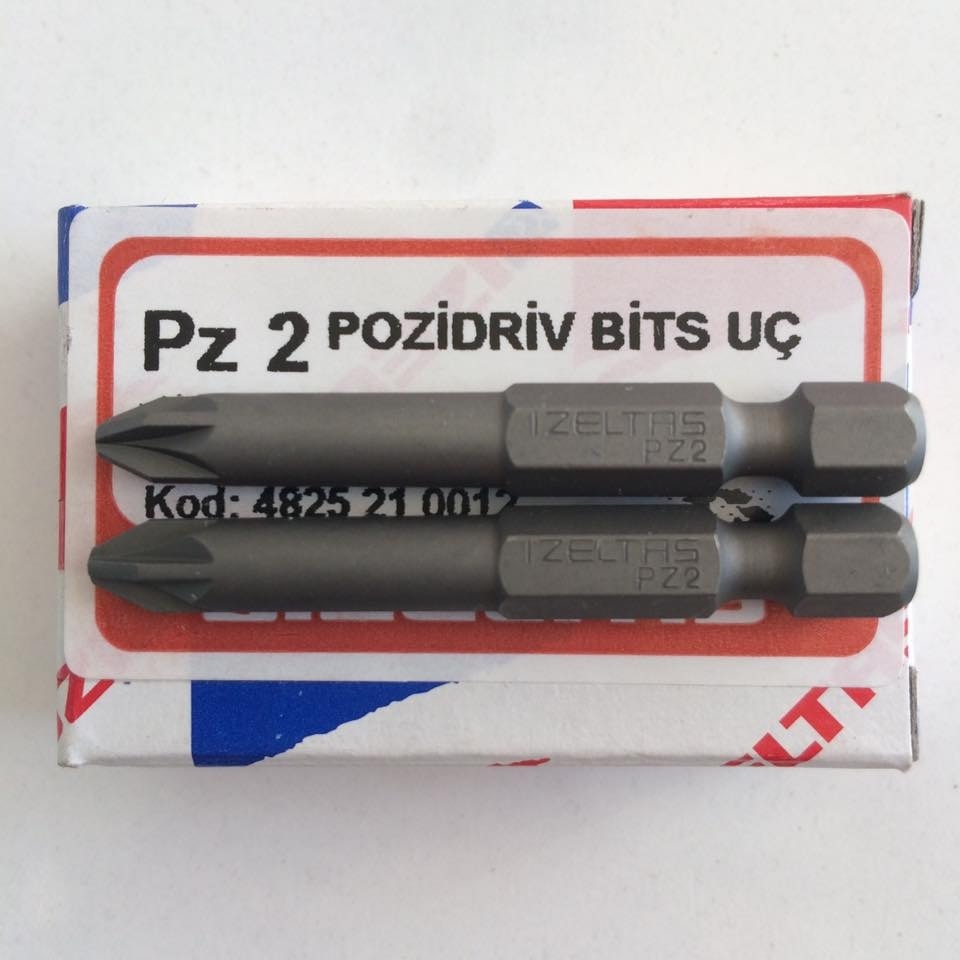 İZELTAŞ Pozidriv Pz2 Bits Yıldız Uç Yıldız Vida Sıkma Ucu 50 mm 2 Adet