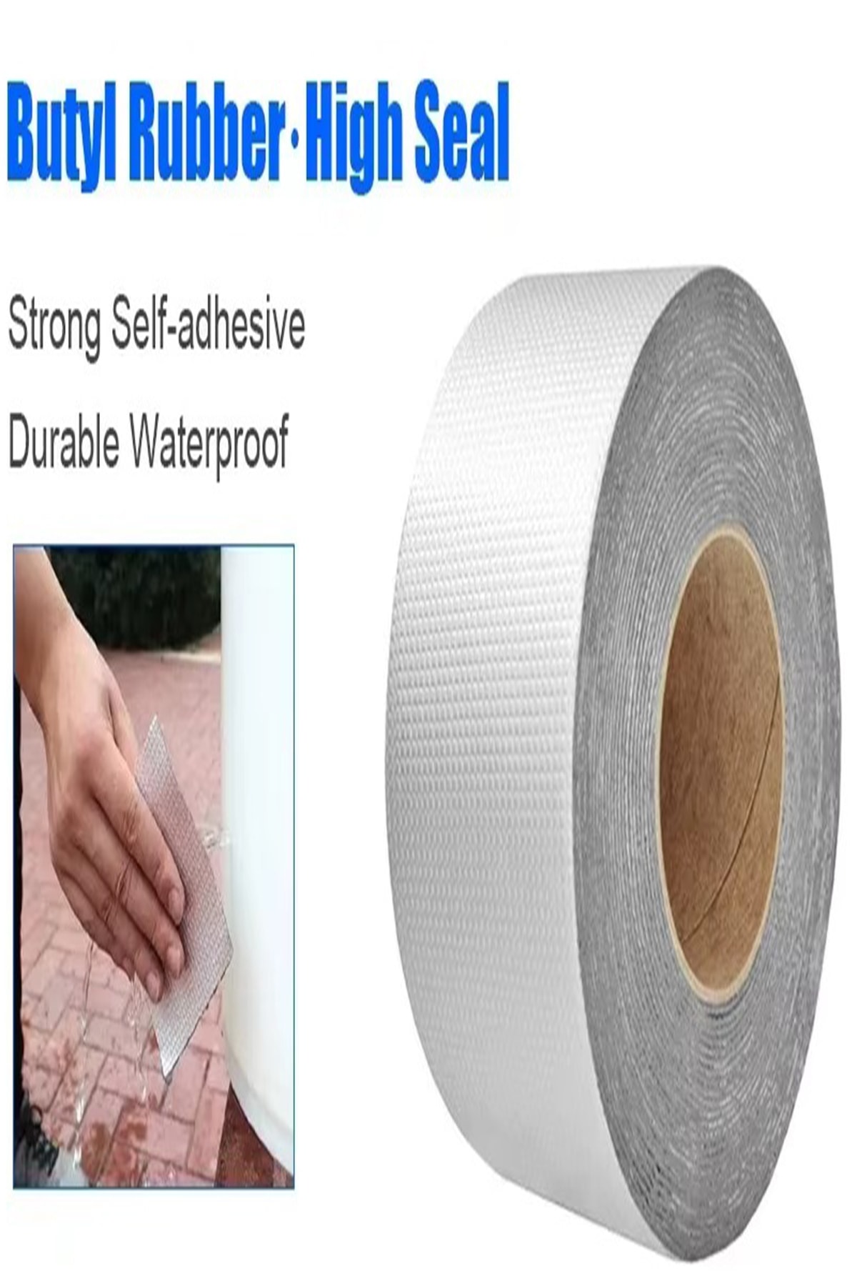 OZKUVVET Isıya Dayanıklı Su Geçirmez Çatı Boru Duvar Çatlak Onarıcı Yapışkan Çamur Bant Folyo (5 Mt x 5 Cm)