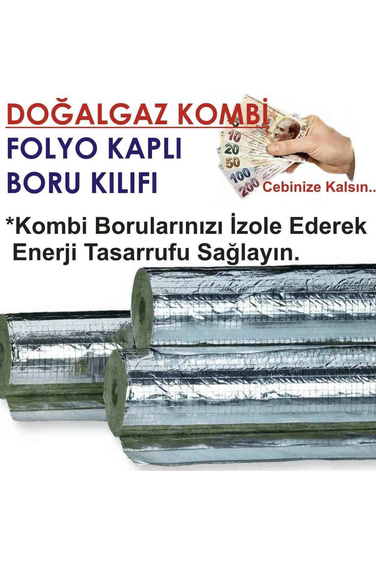 DOĞALGAZ KOMBİ FOLYO KAPLI TASARRUF BORU KILIFI 4 ADET TOPLAM 8 METRE+İZOLASYON FOLYO BANDI 5 METRE