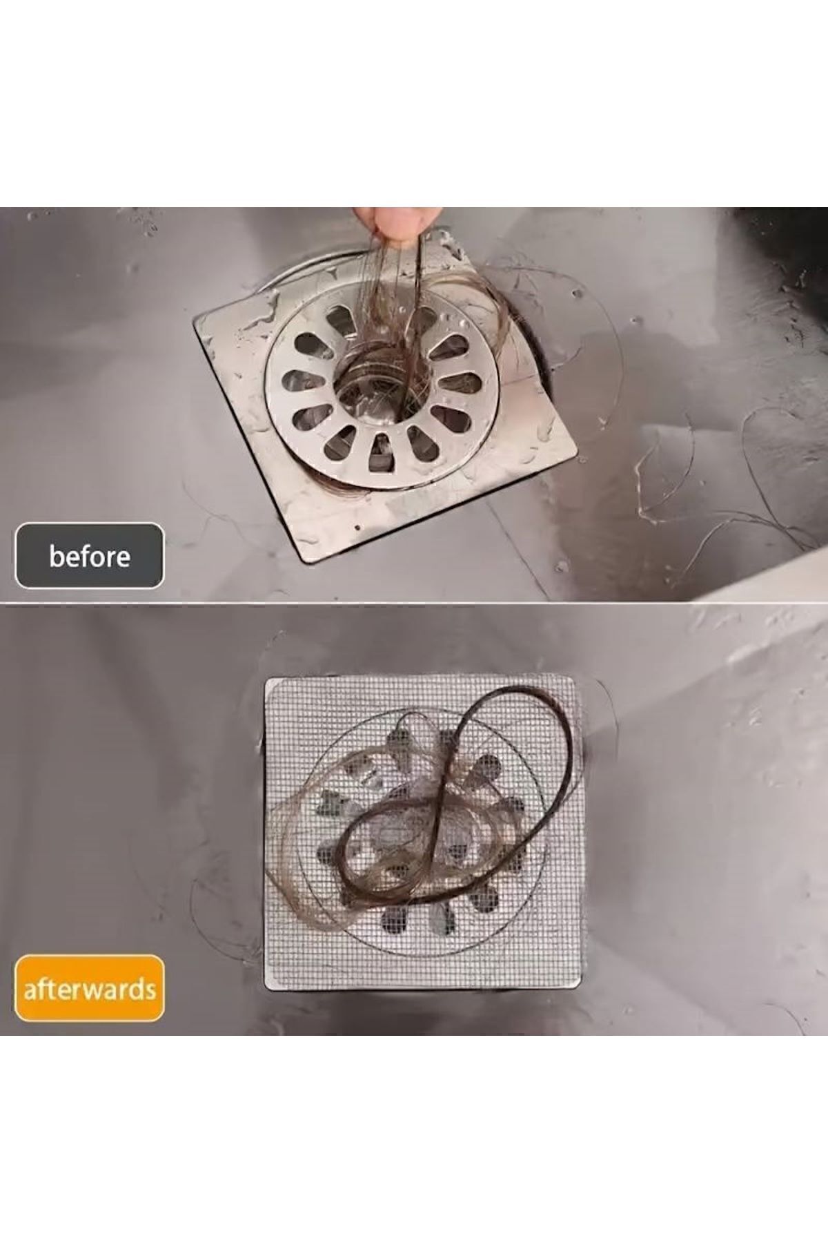 4 Adet Yapışkanlı Tek Kullanımlık Banyo Gider Saç Kıl Tutucu Ve Mutfak Evye Çöp Ayırma Süzgeci