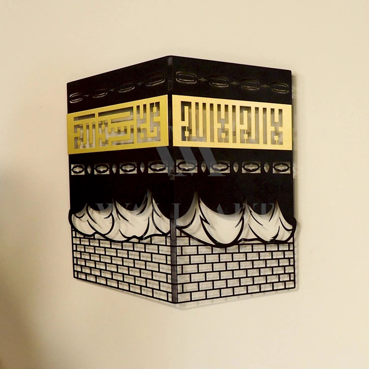 3 Boyutlu Kâbe-i Şerif Metal Islami Duvar Tablosu - Kabe Tablosu - Dini Tablolar - Wam121