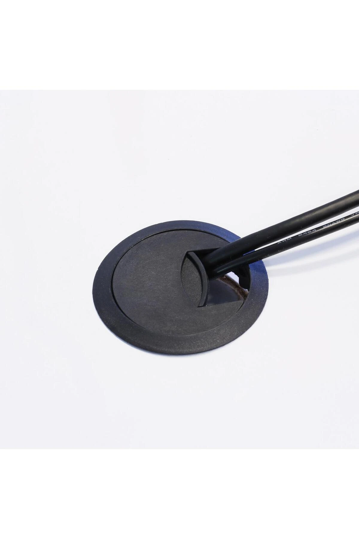 Masa Üstü Kablo Kanalı Deliği Kapağı Siyah Masa Kapağı 6 Cm (5 Adet)