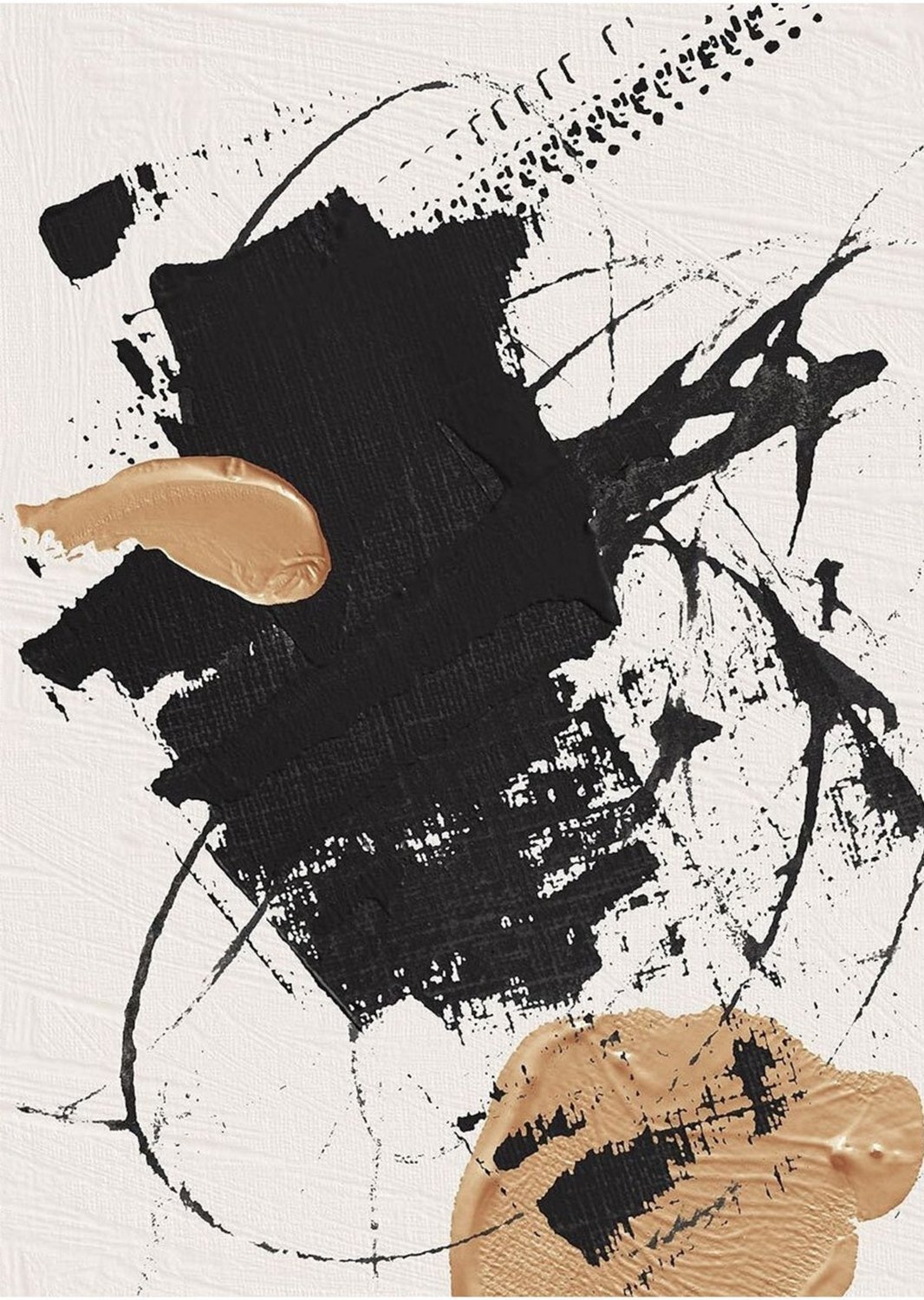 Gri-Gold-Siyah Soyut Abstract Kombini 07|Çerçeveli Cam Tablo 3lü Dikey