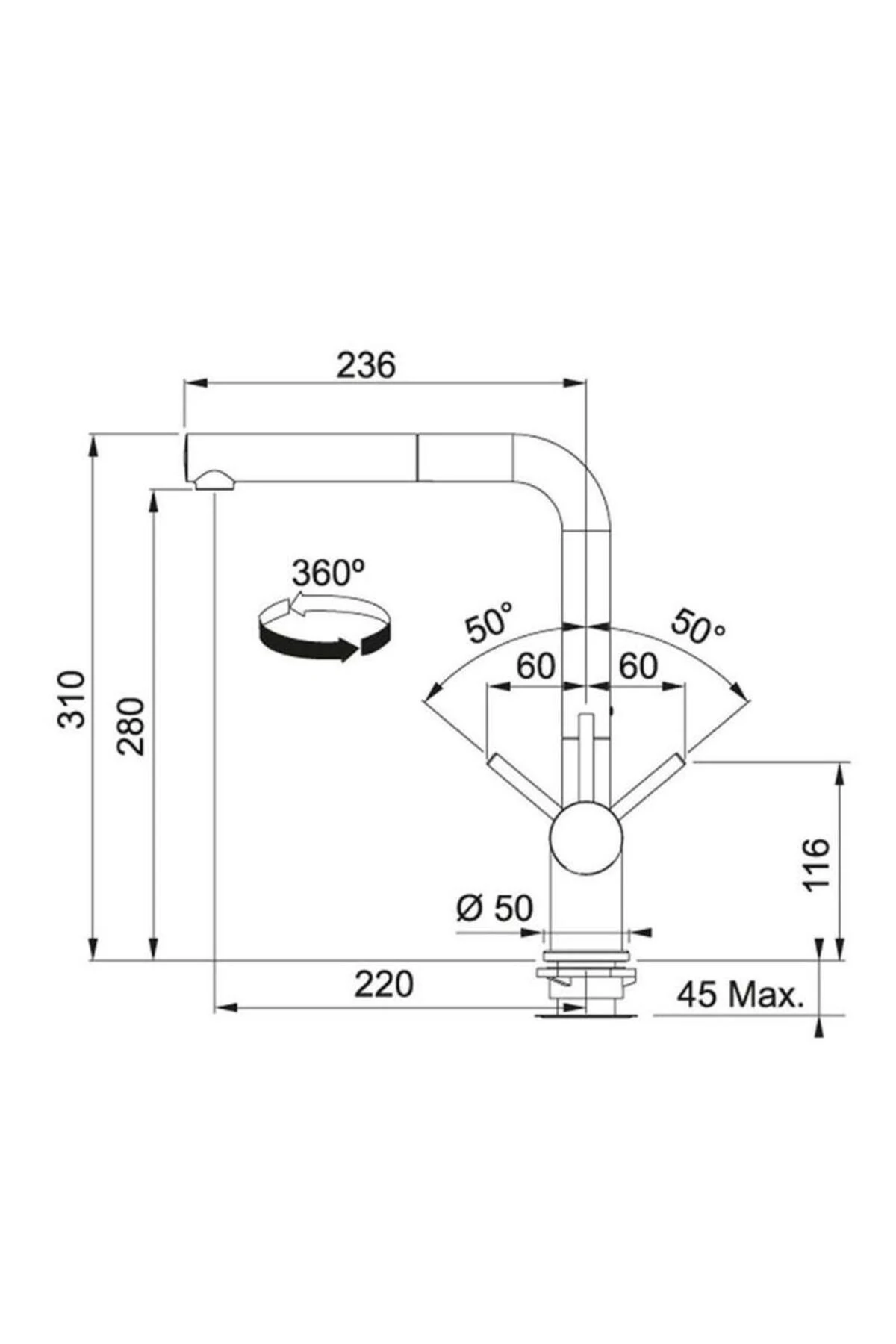 Maris Mrg 210/110-52 Bianco Granit Eviye Actıve Plus Doccia Armatür Sıvı Sabunluk Üçlü Set Bi