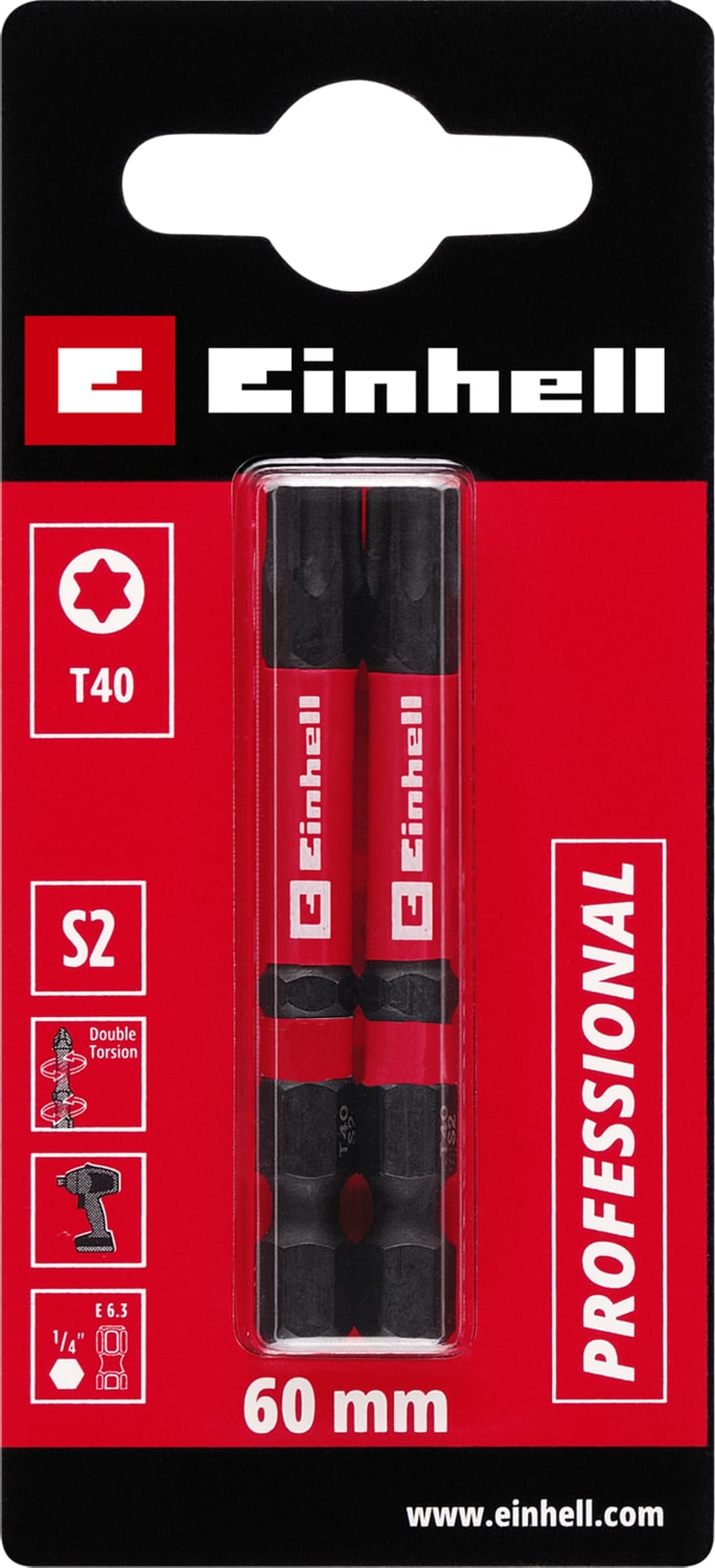 EİNHELL Torx Bits Uç 60 mm T40 S2 2 Adet