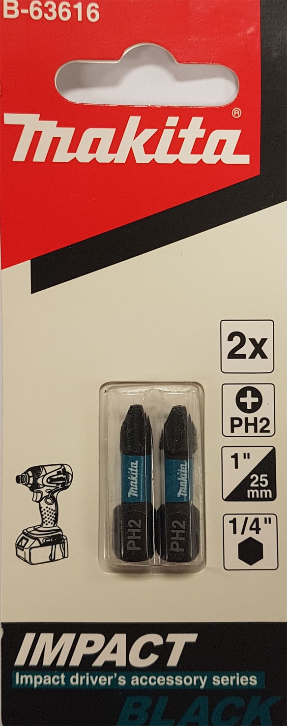 MAKİTA Ph 2'li 25 mm Bits Uç Impact Black