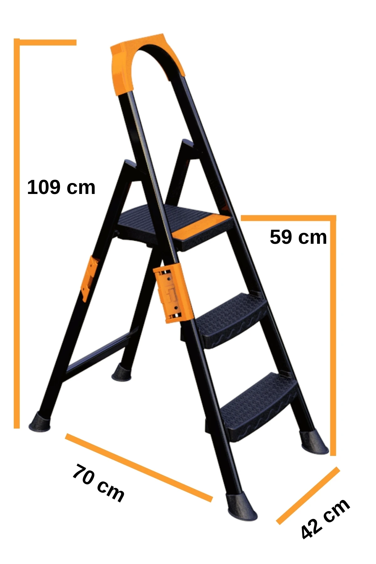 Anka Plus 2+1 Basamaklı Metal Merdiven