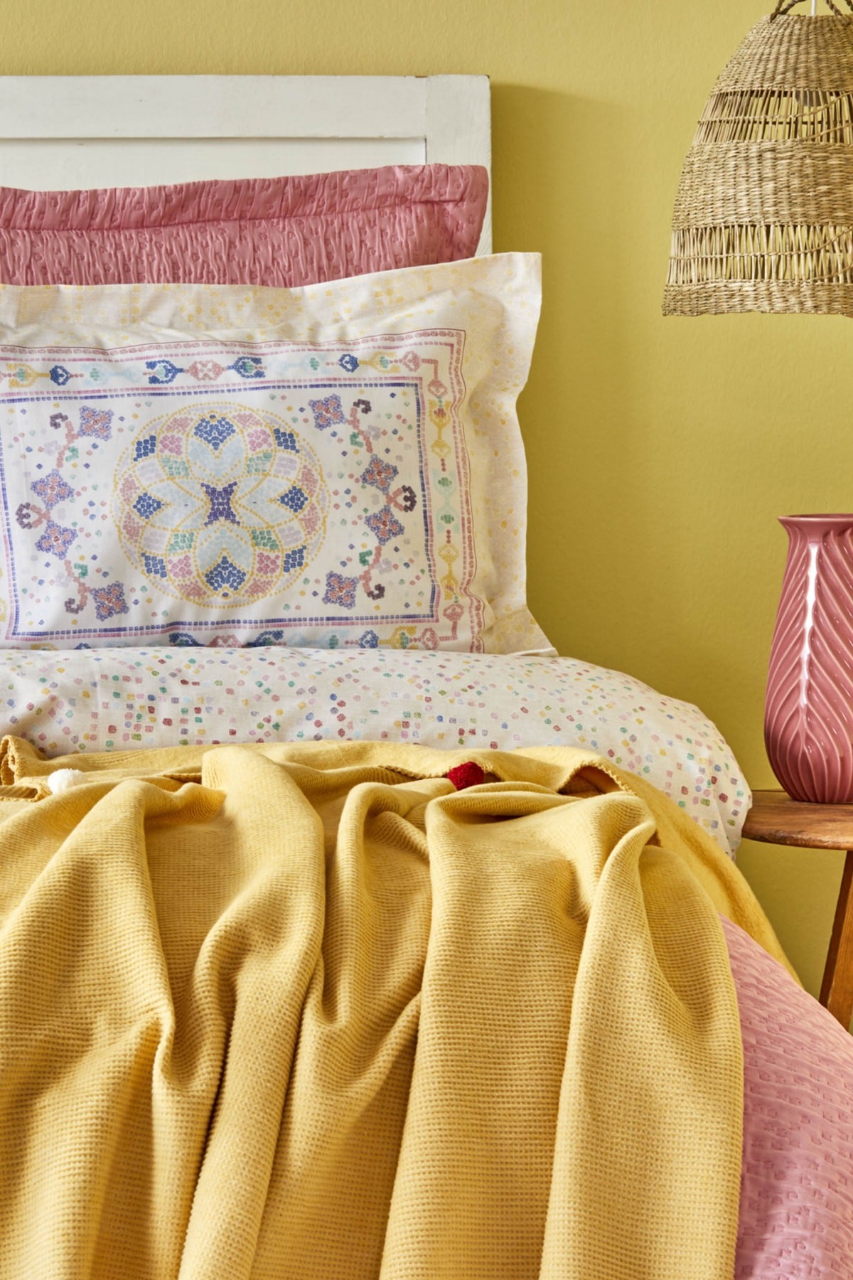 Bonbon Pembe Çift Kişilik Pamuk Winter Set