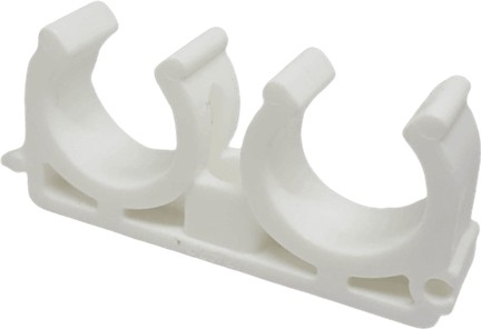 Pprc Çiftli Plastik Boru Kelepçesi - Polipropilen Pipe Fittings - 20MM - 10 Adet