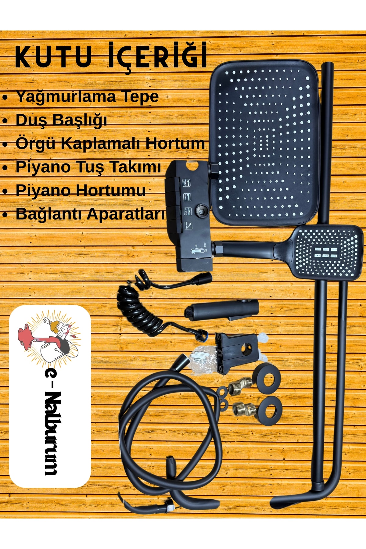 LÜX PİYANO YAĞMURLAMA DUŞ SETİ-4 FONKSİYONLU-SICAKLIK AYARLI PİYANO DUŞ SETİ