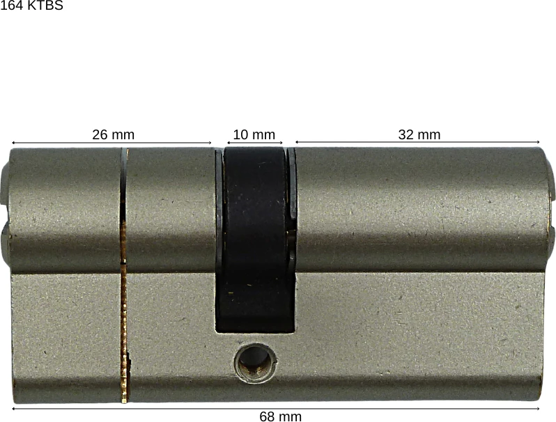 164KTBS TUZAKLI SİSTEM ÇELİK PİMLİ SİLİNDİR NİKEL ( 68mm-26+10+32 )