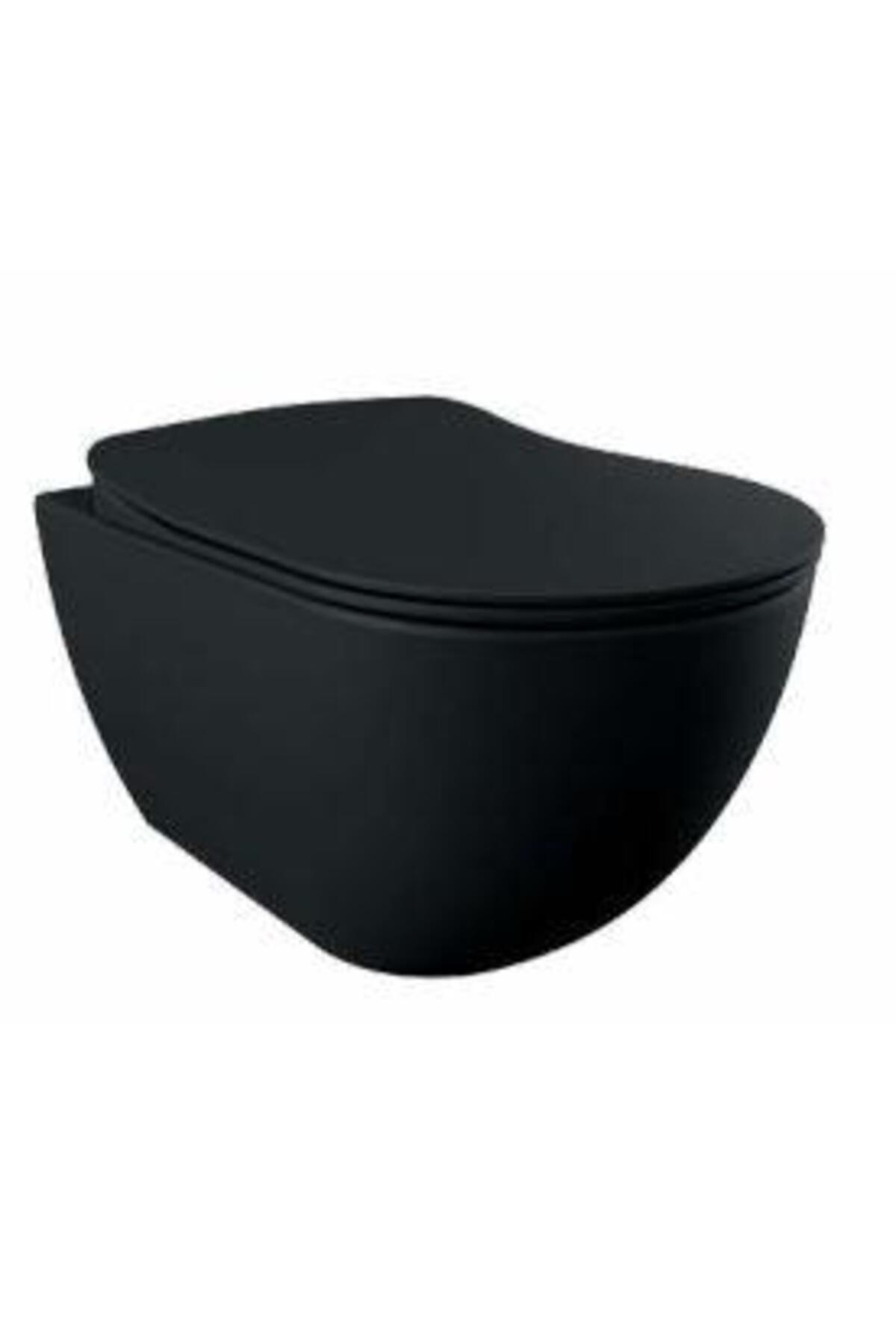 Free Rim-Off Kanalsız Asma Klozet (Mat Siyah) FE322 Kapak Hariç