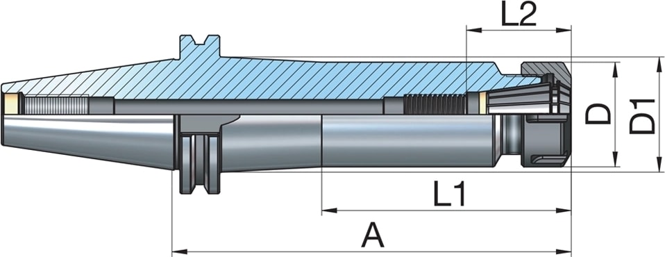 BOSCH BT40 DC06 -100 Içten Çektirmeli Pens Tutucu Shrink Tarzı Konik Tutucu