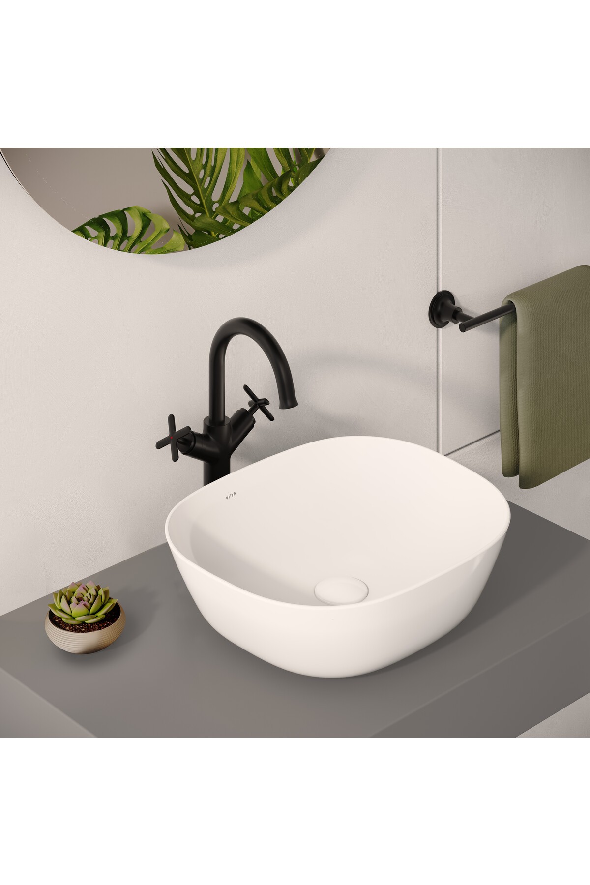 Origin Classic A4288636 Çanak Lavabo Bataryası, Mat Siyah