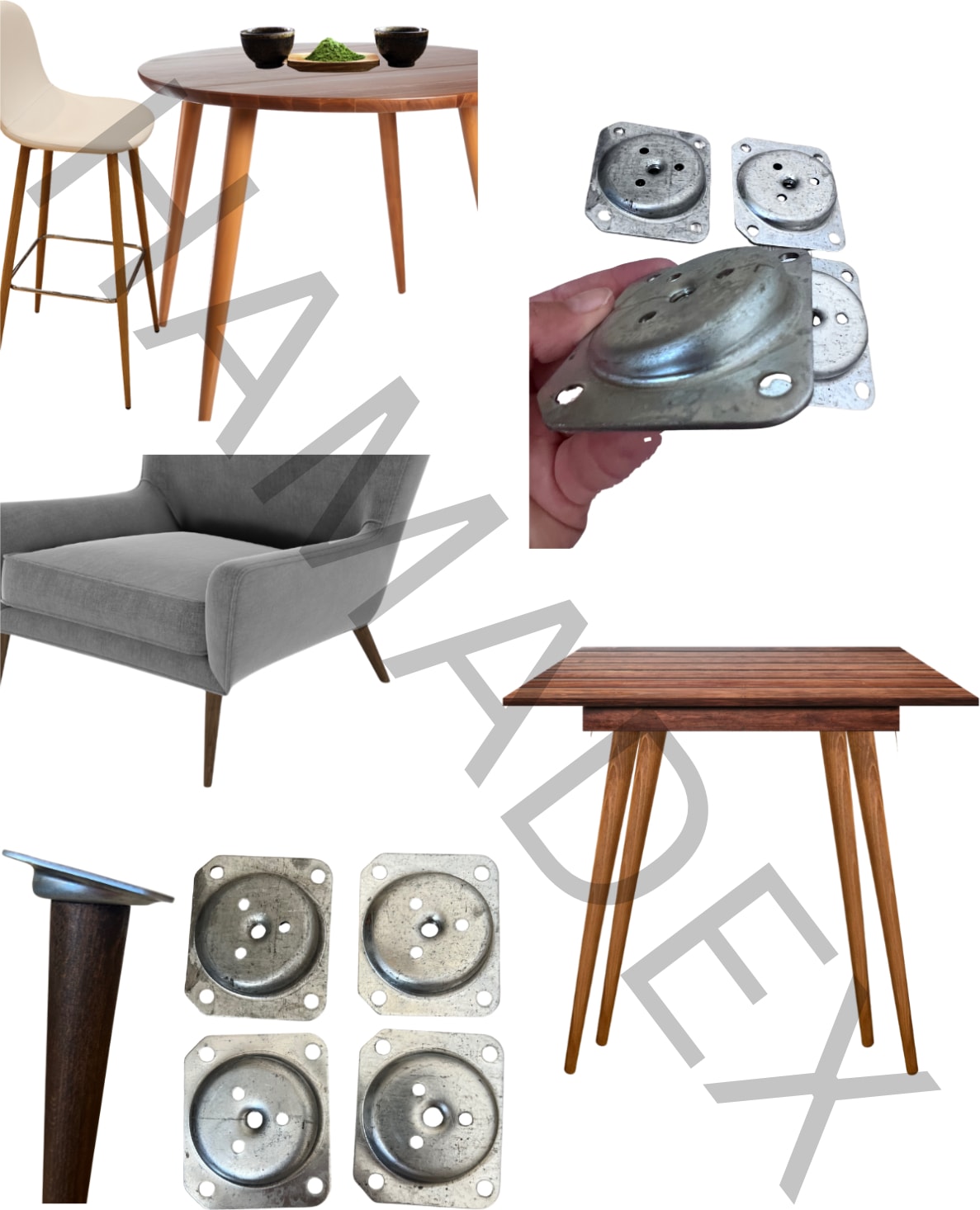 30 cm Açık Meşe Konik Ahşap Ayak – 4'lü Set | Masa, Sandalye, Sehpa, Tv Ünitesi, Komodin Uyumlu | Aparatlar ve Vidalar Dahil