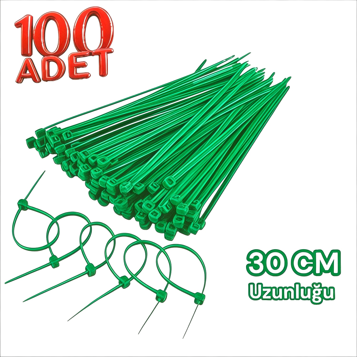 3.6x300 Yeşil Cırt Kelepçe