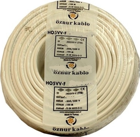 4 x 1,5 mm TTR Kablo 10 m Beyaz Tam Bakır