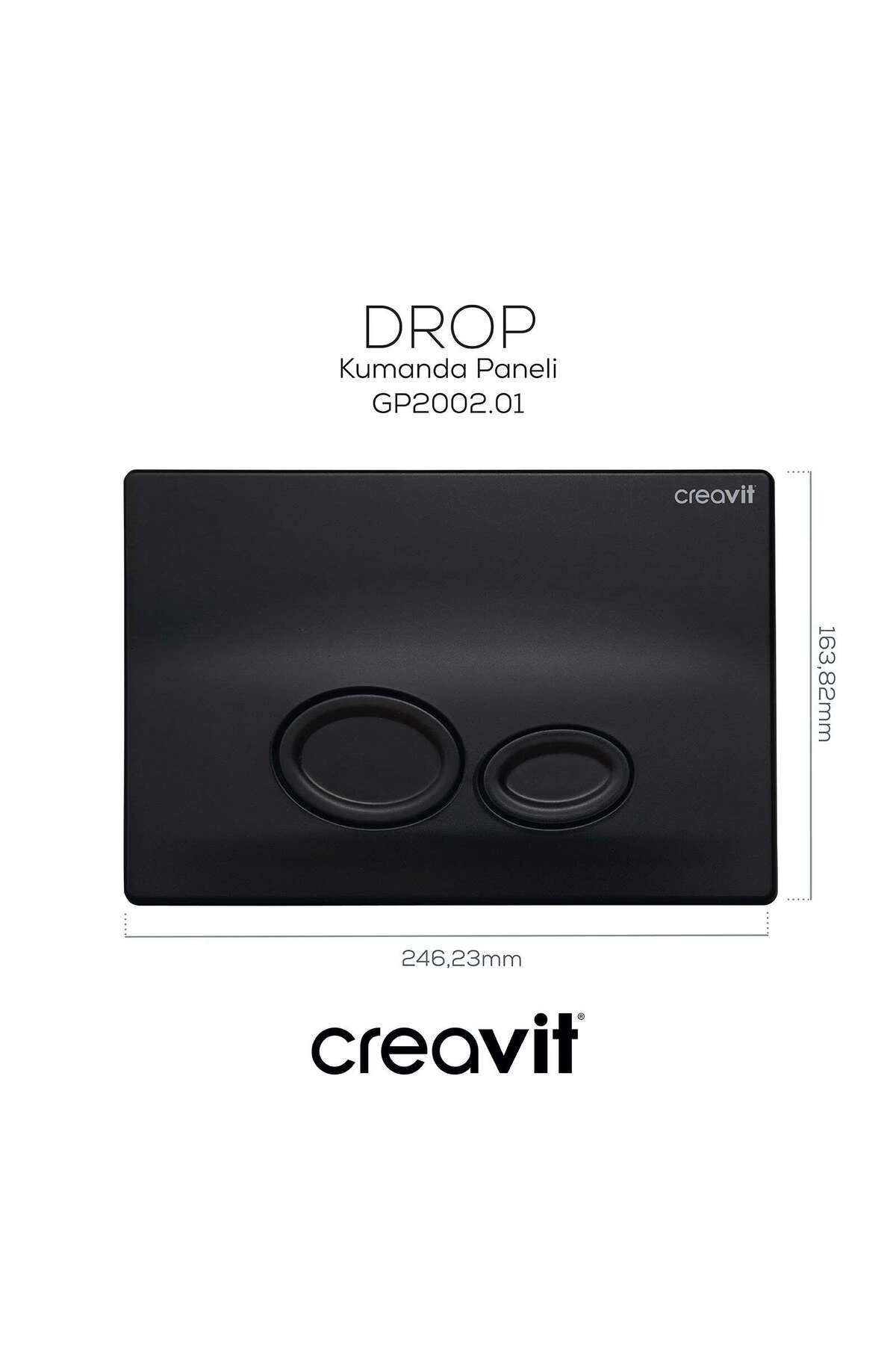 Drop Mat Siyah Boyalı Kumanda Paneli