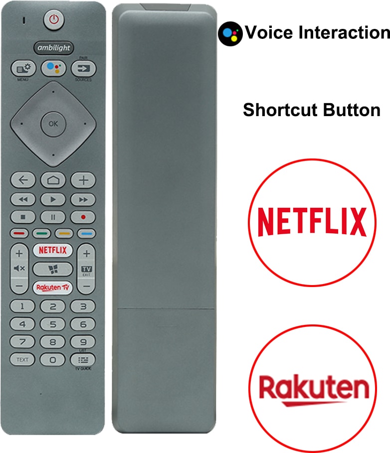 Phılıps Ph-V1 / RC4154403/ 01R(HPH238) Netflıx-Rakuten Tv Tuşlu Ses Komutlu LCD LED Tv Kumandası