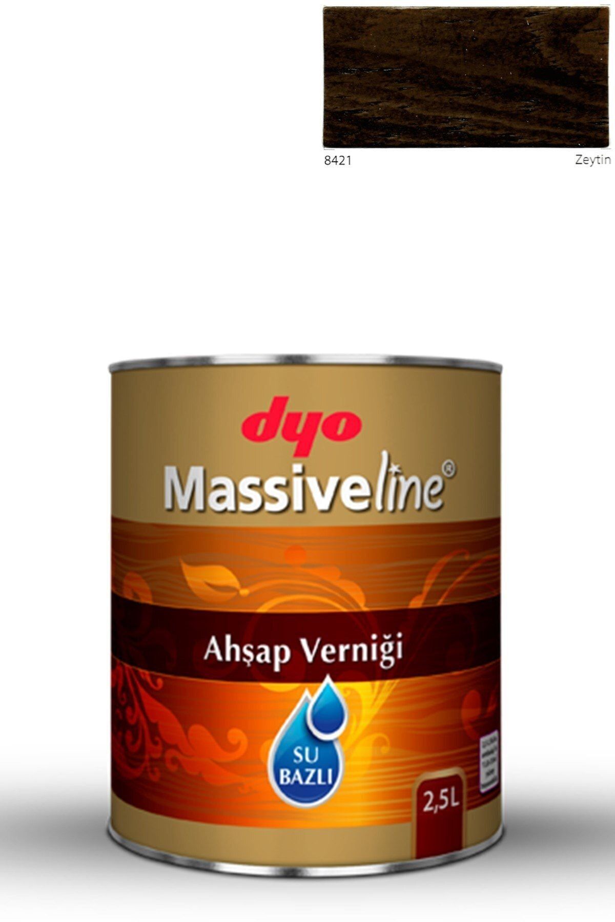 DYO Massiveline Su Bazlı Ahşap Verniği 8421 Zeytin 2,5 Lt