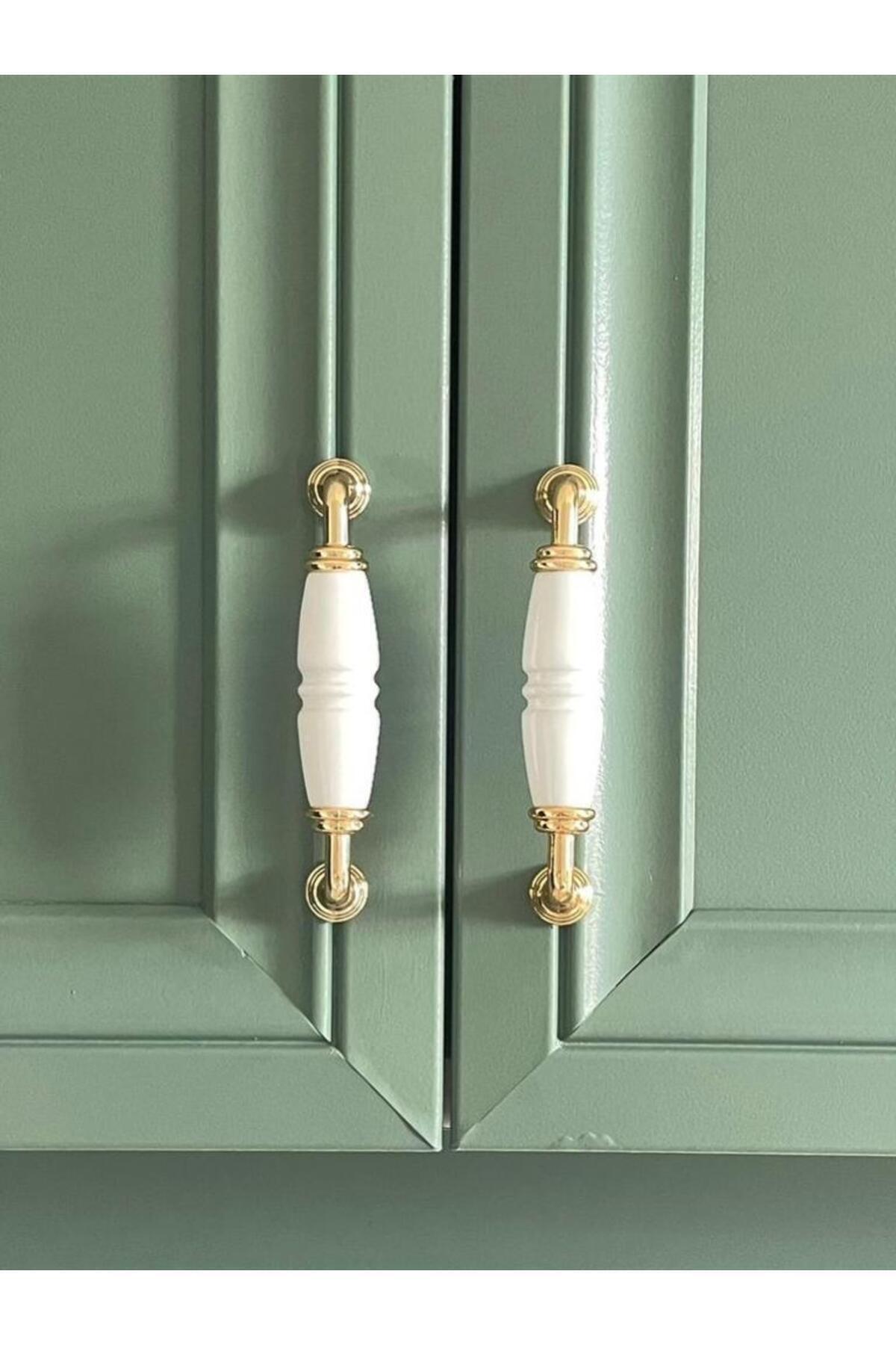 PORCELLANA PERLA (16CM)-BEYAZ- Porselen Dolap Kulp Çekmece Kulpu Mobilya Banyo Mutfak Kulbu Kulb Inci160mm-STK3051