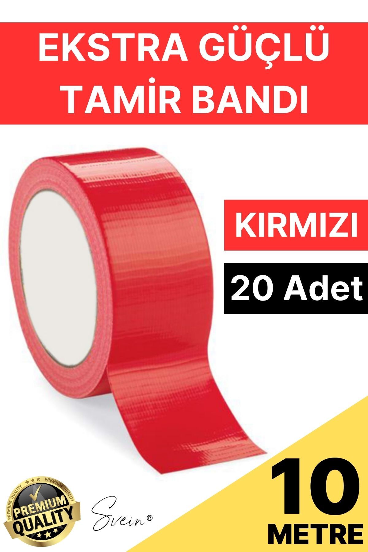 OZKUVVET 20 Adet 10 mt Kırmızı Tamir Takviye Kapatıcı Güçlü Onarım Bandı Su Geçirmez Sızdırmaz Dayanım Çatlak