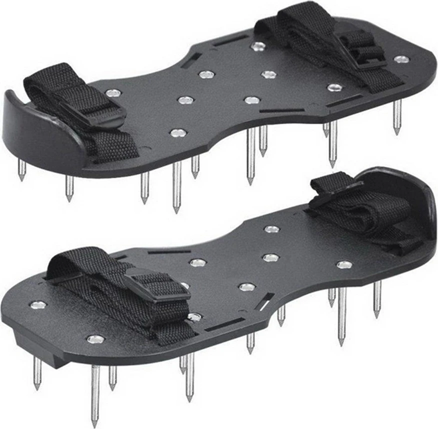 1 Çift Bahçe Çim Kazıyıcı Ayakkabı 4.2cm Çim Sivri Kazıyıcı Ayakkabı Kendiliğinden Tesviye Epoksi Aletler Siyah (Yurt Dışından)