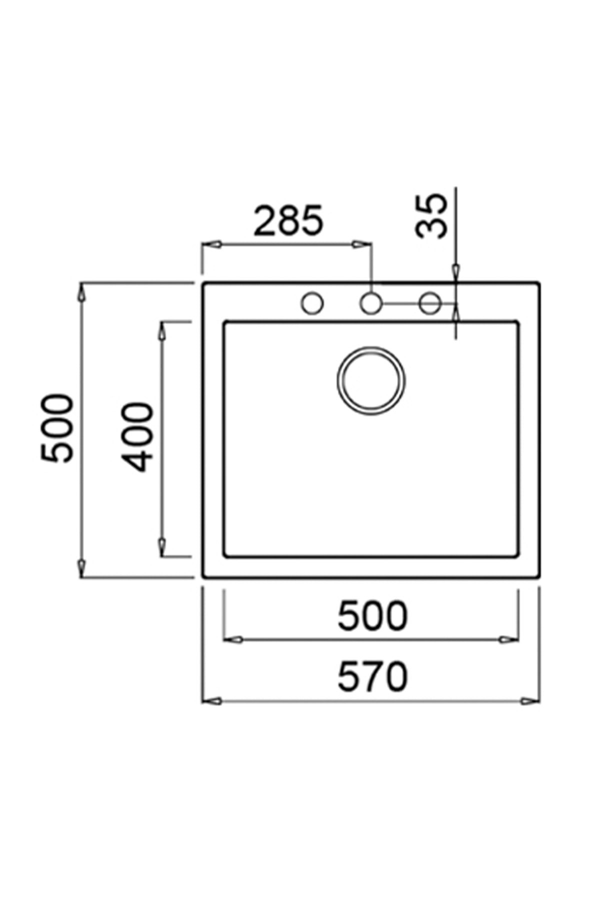Parlak Krem Forsquare 50.40 Tg Tek Gözlü Damlalıksız Granit Eviye (.115230008)