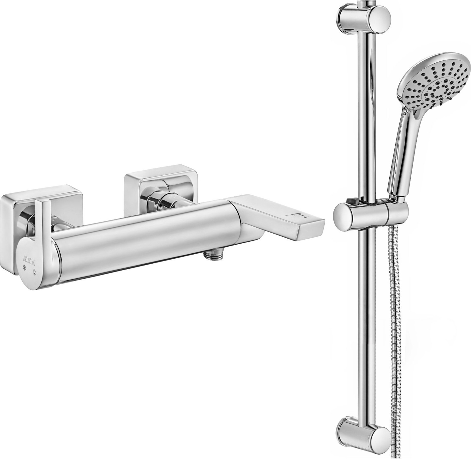 Eca Icon Banyo Bataryası + Eca Logica Sürgülü Duş Seti Üst Takımı