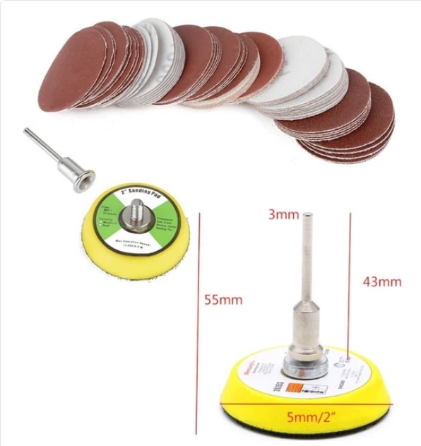 Dremel Proxxon Lotus Swazer Banco Mac Allister Hobi Makinesi Için 5 cm Cırt Taban Zımpara Seti 60 Adetli