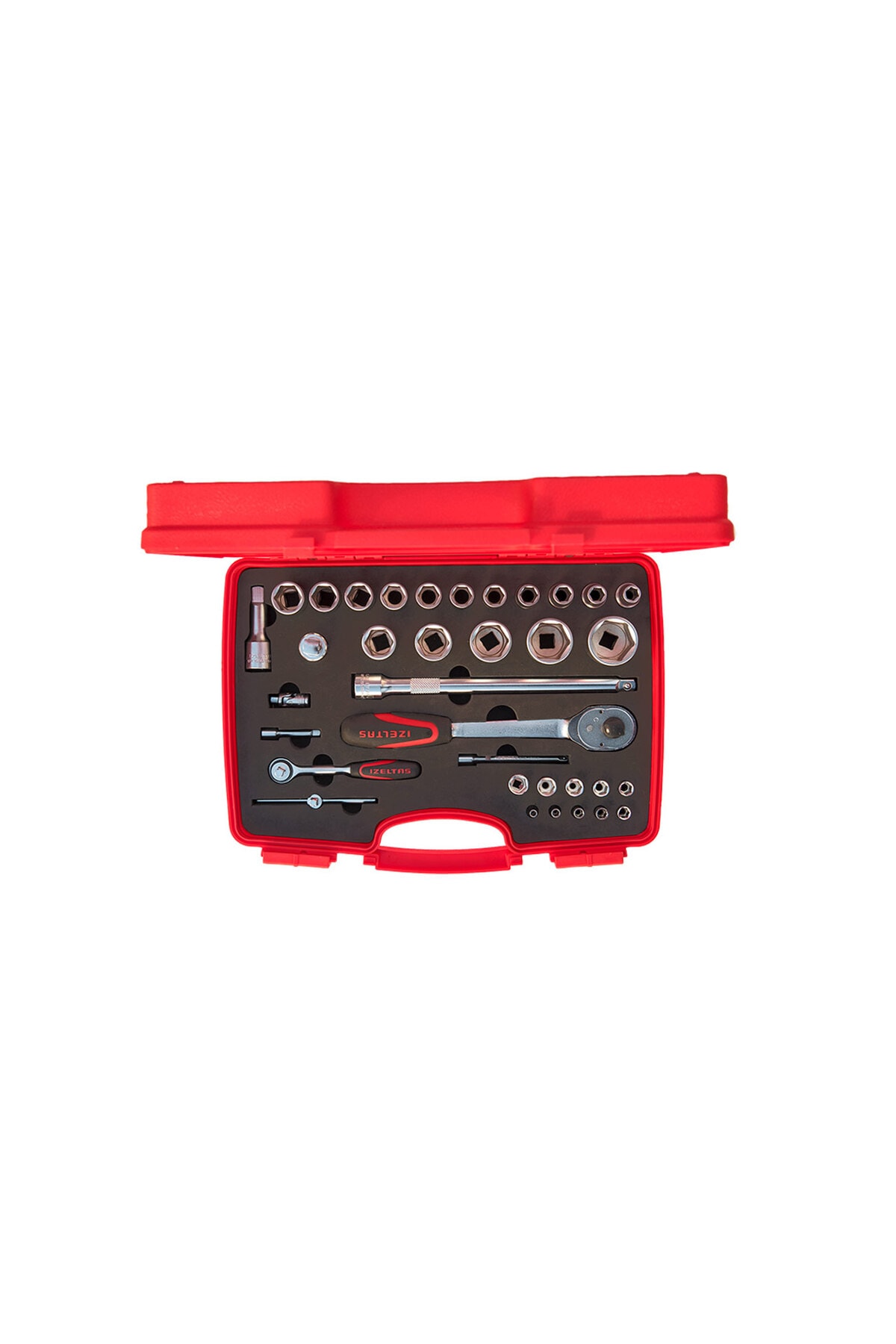 İZELTAŞ 1113 1/4"-1/2" Altıköşe Lokma Anahtar Takımı 35 Parça
