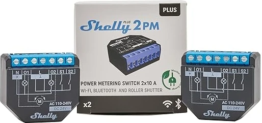 Plus 2pm, Wi-Fi ve Bluetooth 2 Kanallı Akıllı Röle Şalteri, Güç Ölçümü, Ev Otomasyonu, Panjur Uzaktan Kumanda, Alexa ve Google Home, Ios Android Uygulaması (2'li Paket)