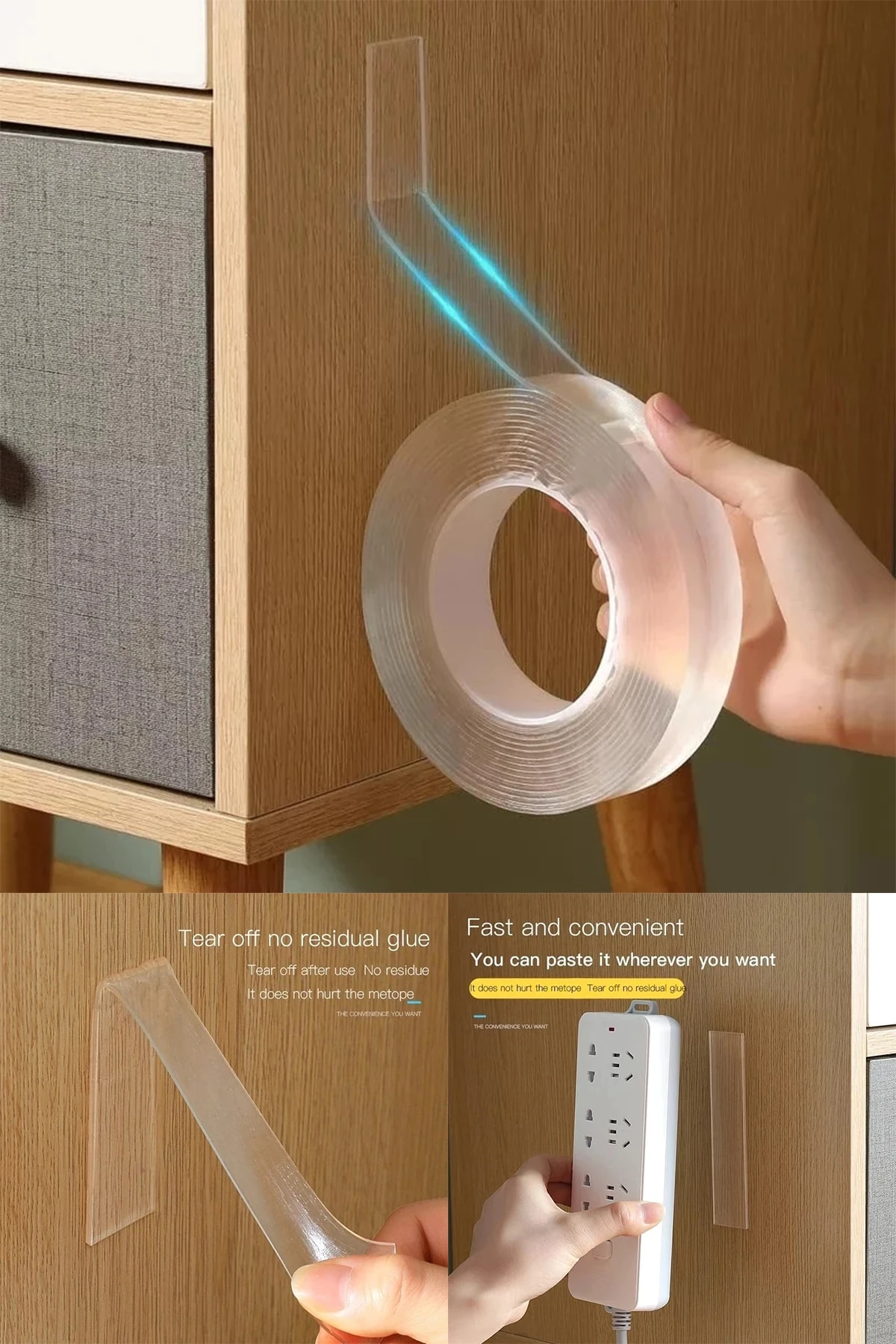 3 Metre Yüksek Mukavemetli Çift Taraflı Doku Bandı Bant-nano Teknolojili-süper Güçlü Bant