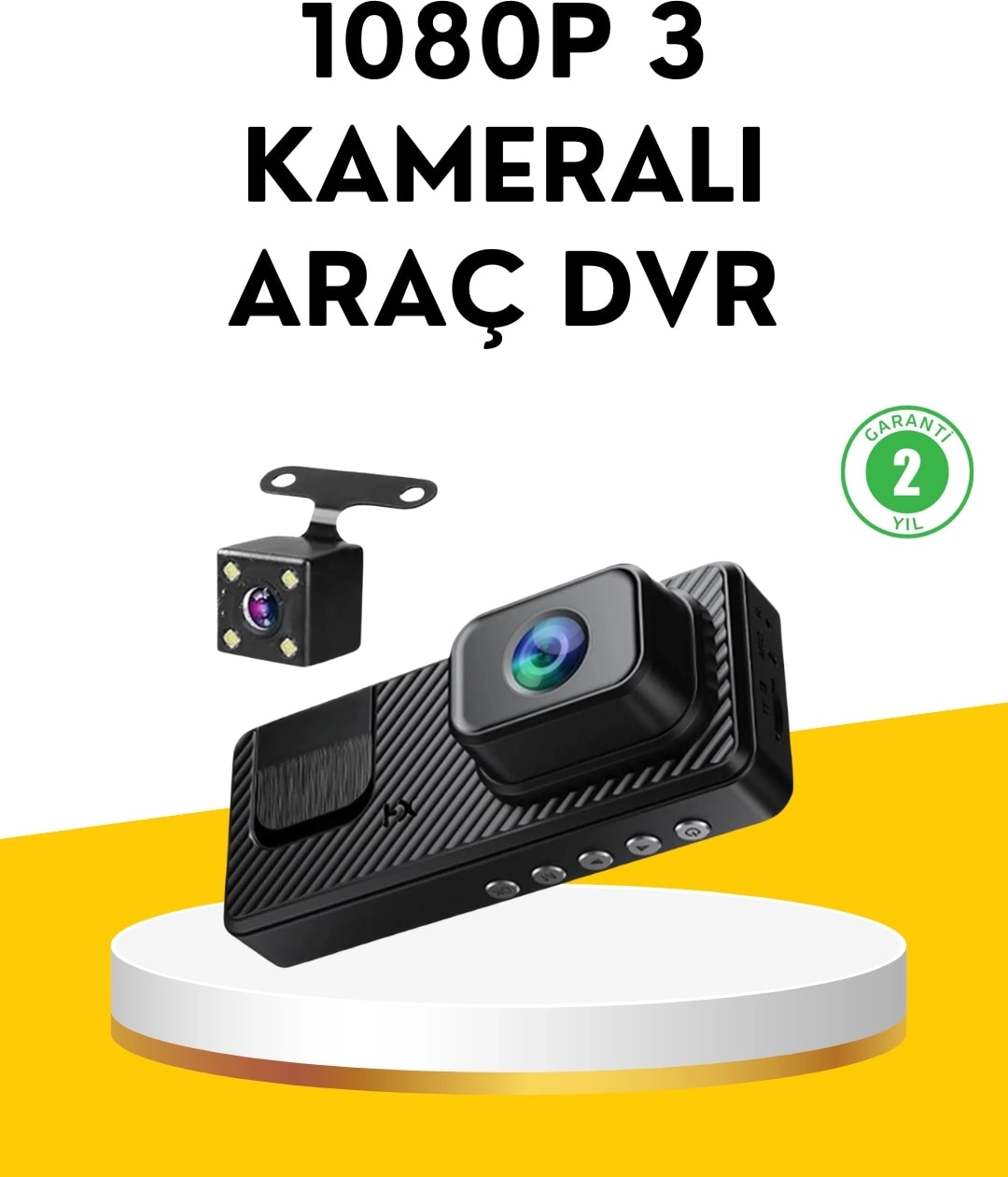3 Kameralı Araç Içi Dvr Kayıt Cihazı Ön Iç Arka Kamera Full Hd