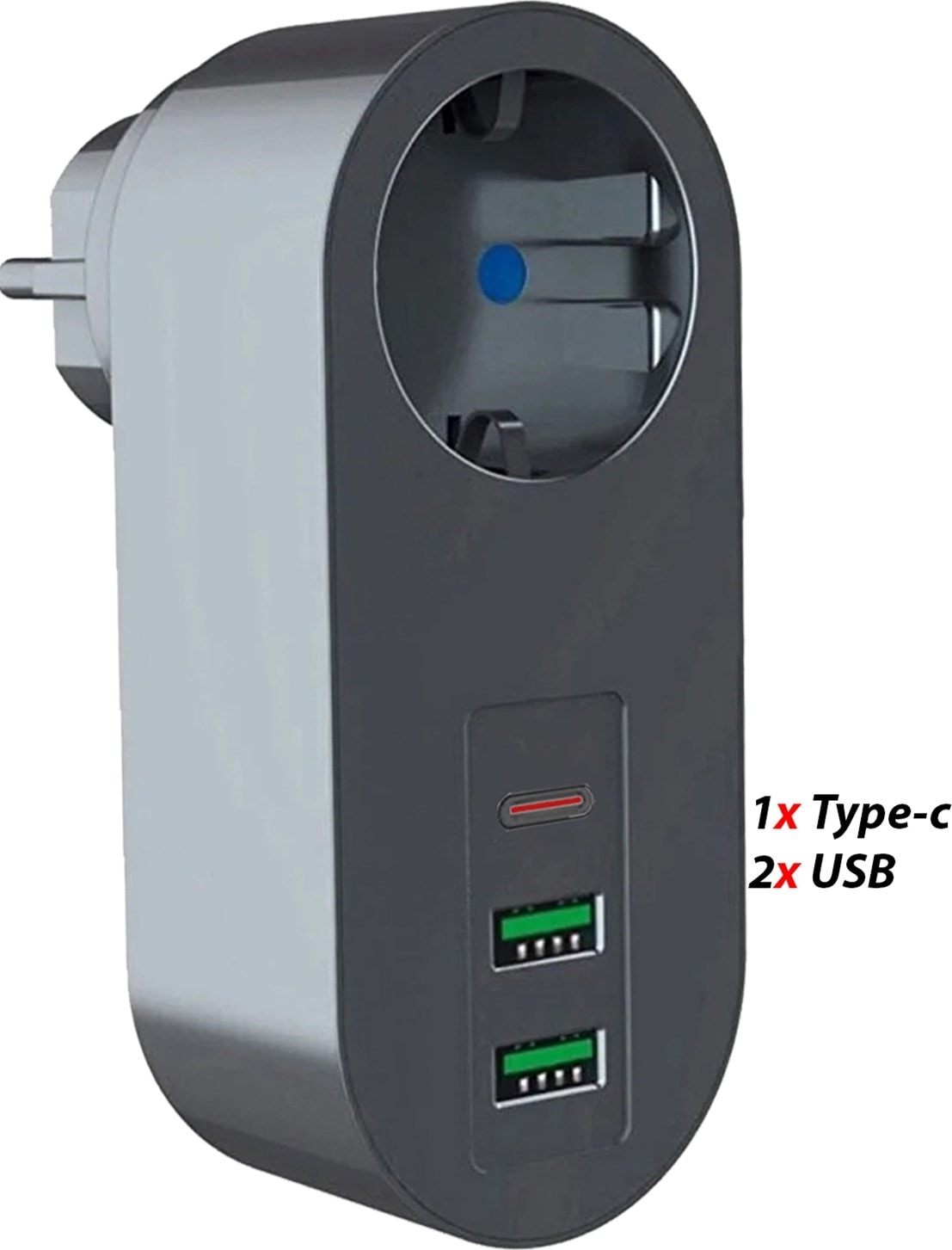 2 USB , 1 Type-C Girişli Tekli Priz Akım Korumalı Oyuncu Bilgisayarları ve Profesyoneller Için