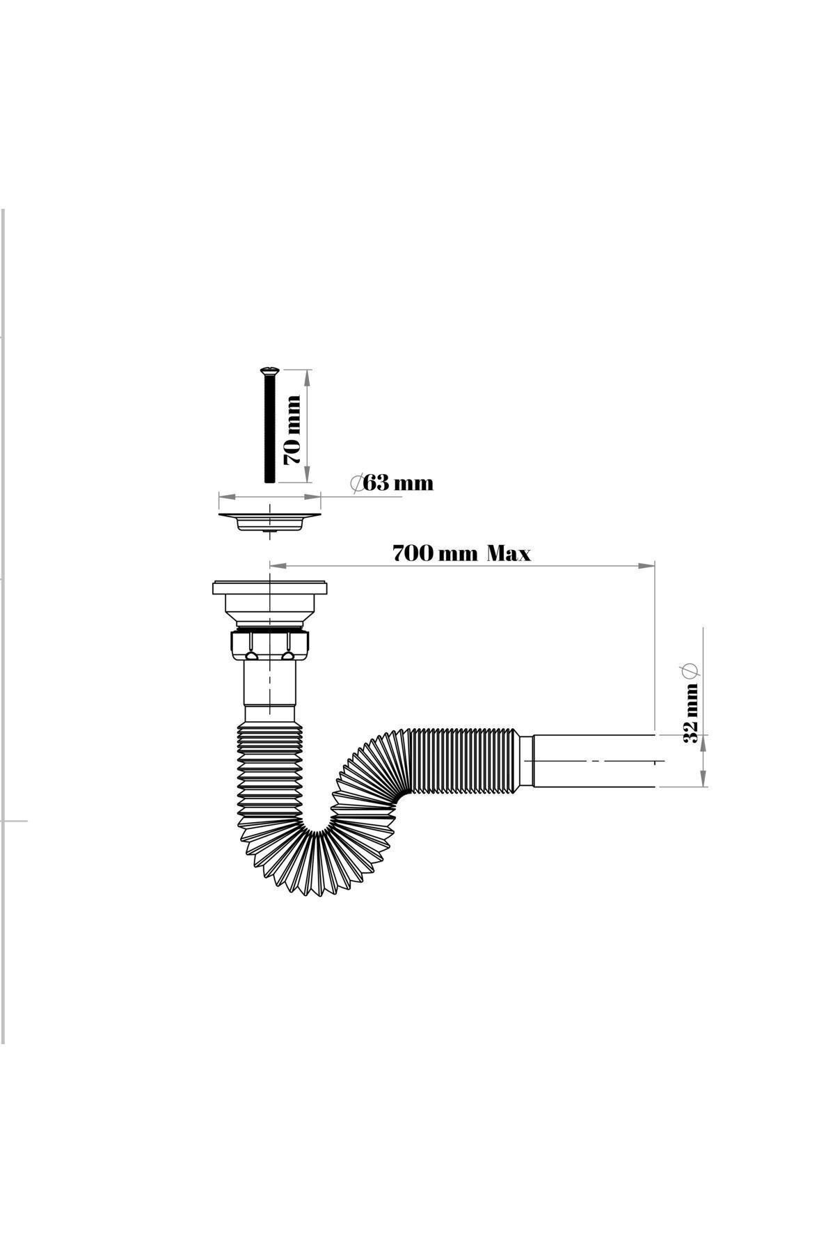 Desiphon Körüklü Lavabo Sifonu Lüks Körüklü Lavabo Evye Sifonu