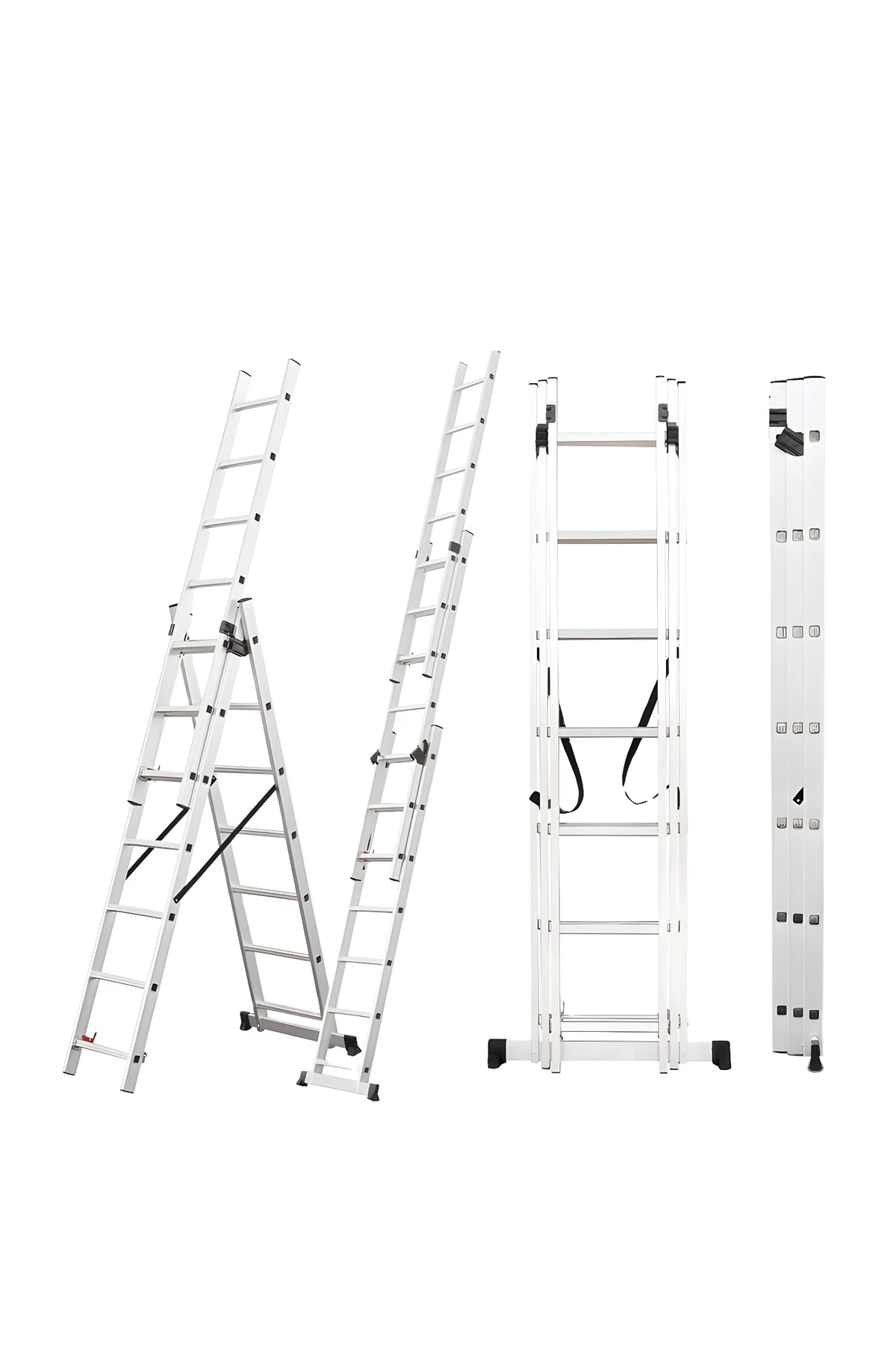 Alüminyum 3 Parçalı Endüstriyel Merdiven 3x6 / 3x7 / 3x8 / 3x9 Basamak | EN131